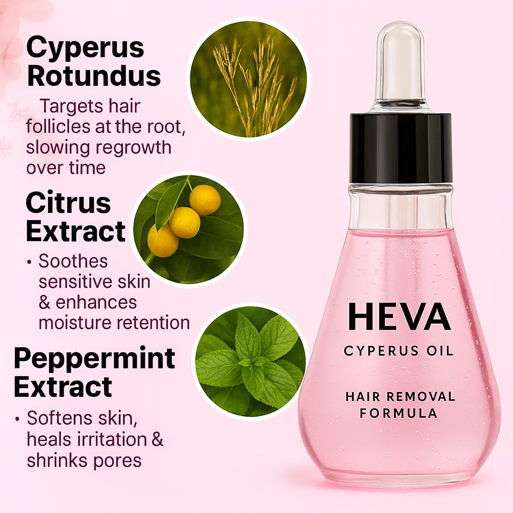 Heva Hairless® - Cyperus Rotundus Oil